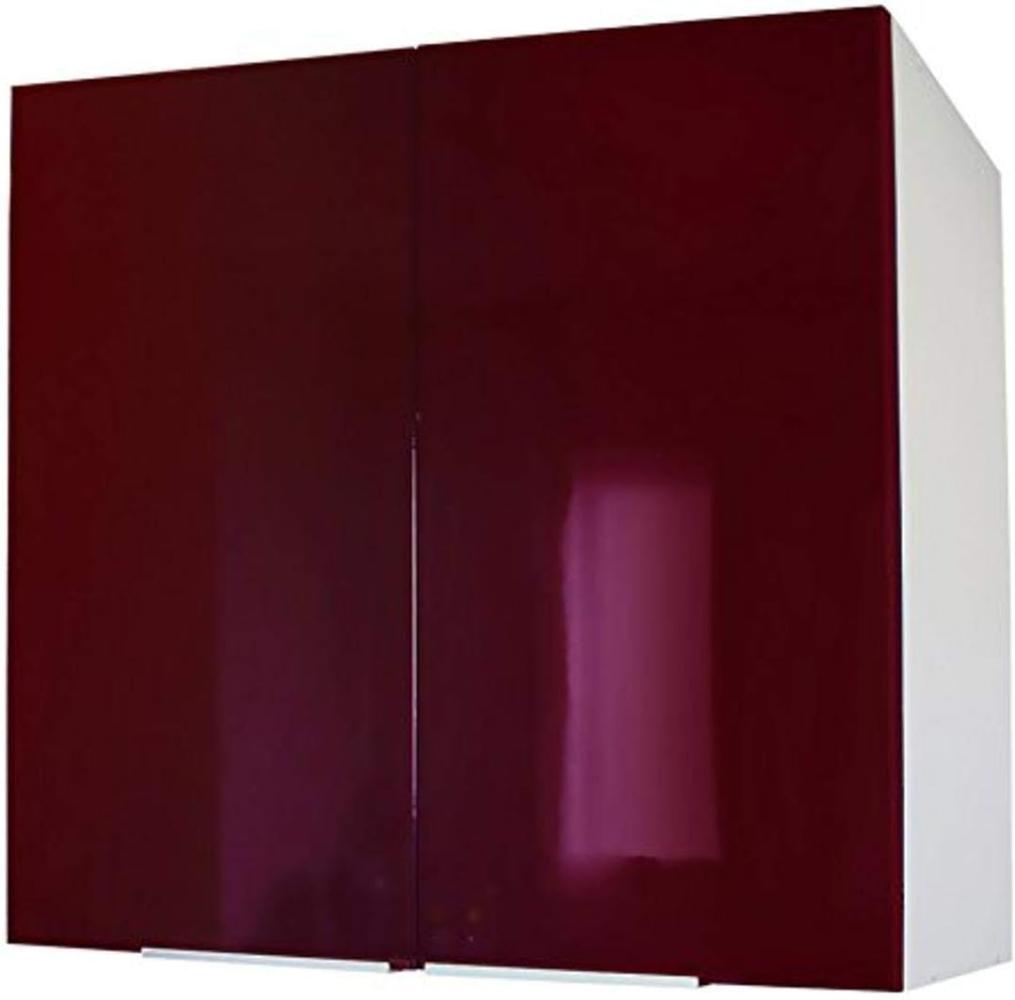 Berlioz Creations CP8HD Hängeschrank für Küche mit 2 Türen in bordeauxfarbenem Hochglanz, 80 x 34 x 70 cm, 100 Prozent französische Herstellung Bild 1
