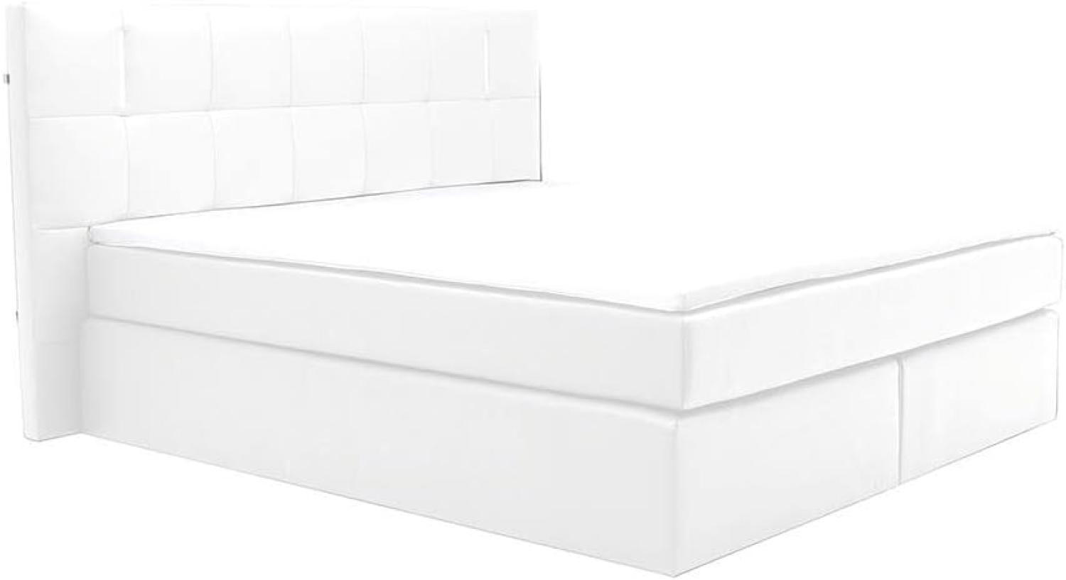 LED-Boxspringbett BILBAO - 160 x 200 cm - Weiß Bild 1