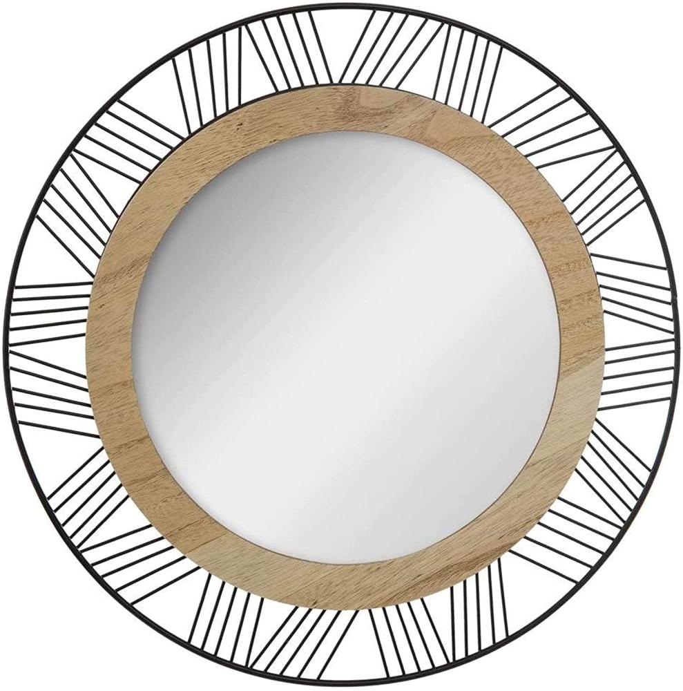 Runder Spiegel für die Wandmontage mit einem dekorativen Rahmen aus Holz und Metall Bild 1