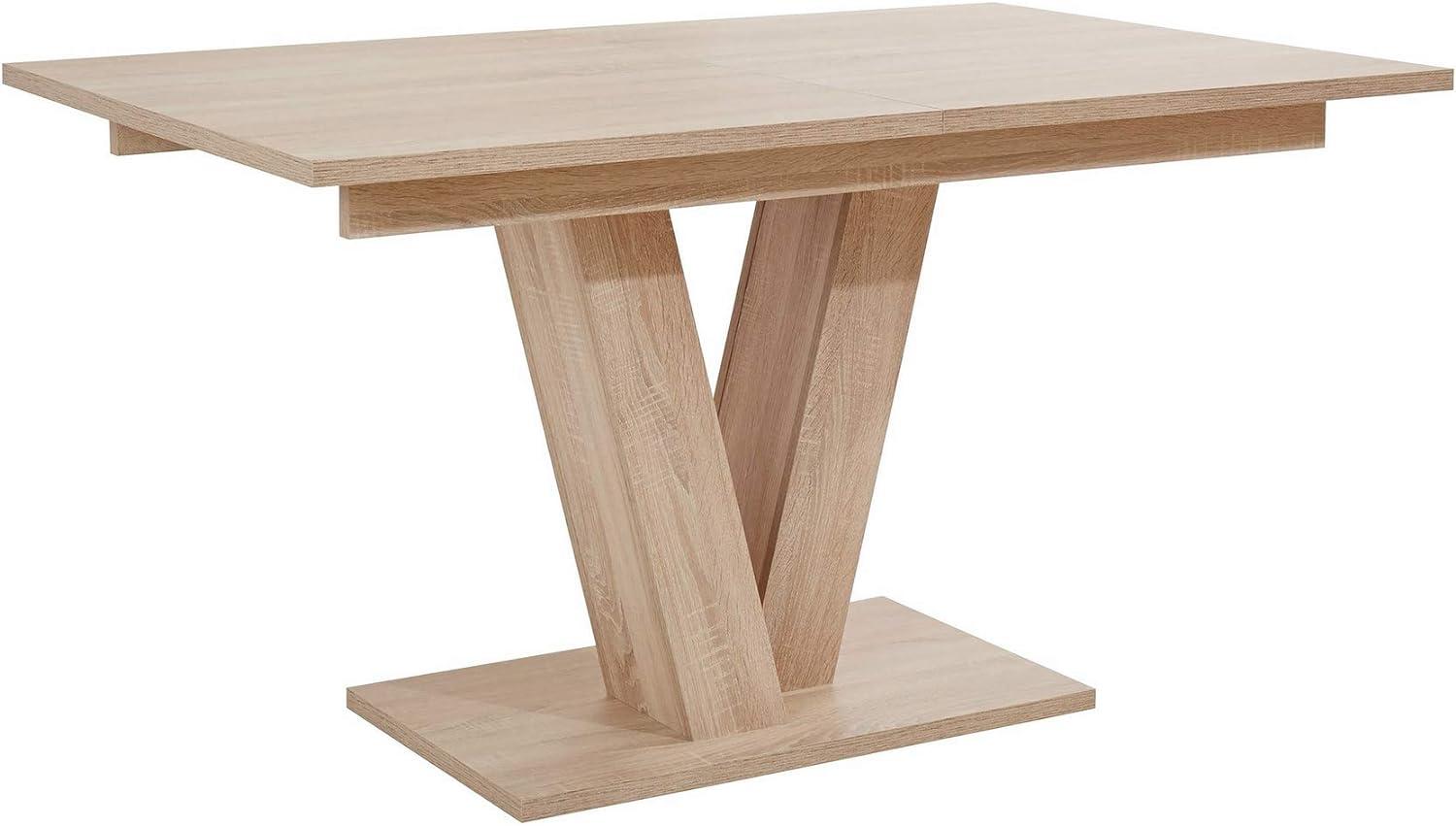 Homexperts 'DAVID' Säulentisch, Holzwerkstoff Spanplatte Sonoma Eiche, B 140 x H 75 x T 90 cm Bild 1