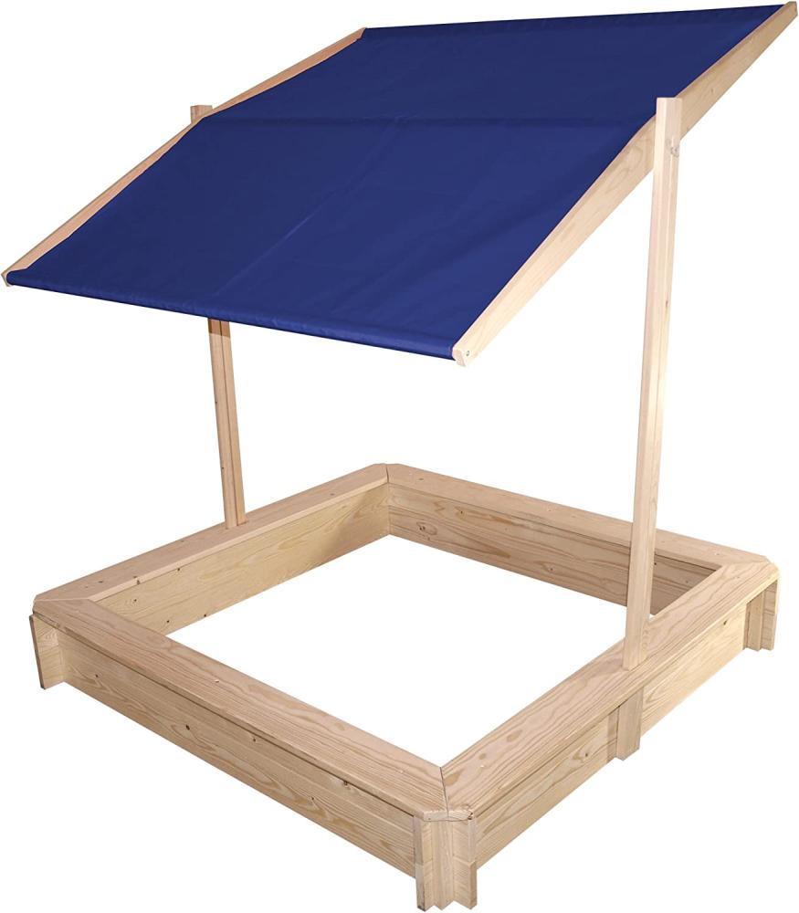 Beluga Spielwaren 50352 'Sandkasten mit Dach', 118 x 118 x 118 cm, ab 3 Jahren, inkl. höhenverstellbaren Dach, blau Bild 1