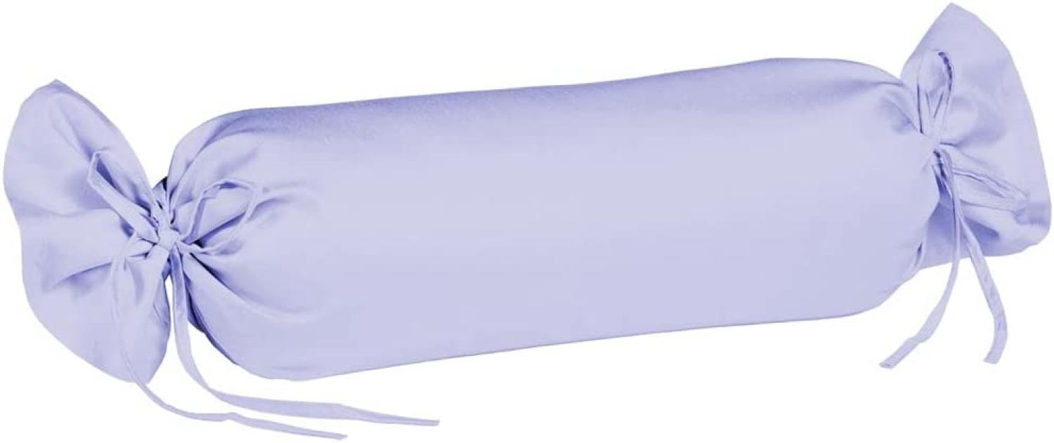 Fleuresse Mako-Satin-Kissenbezug uni colours helllavendel 5014, Größe 40x15cm Nackenrolle Bild 1