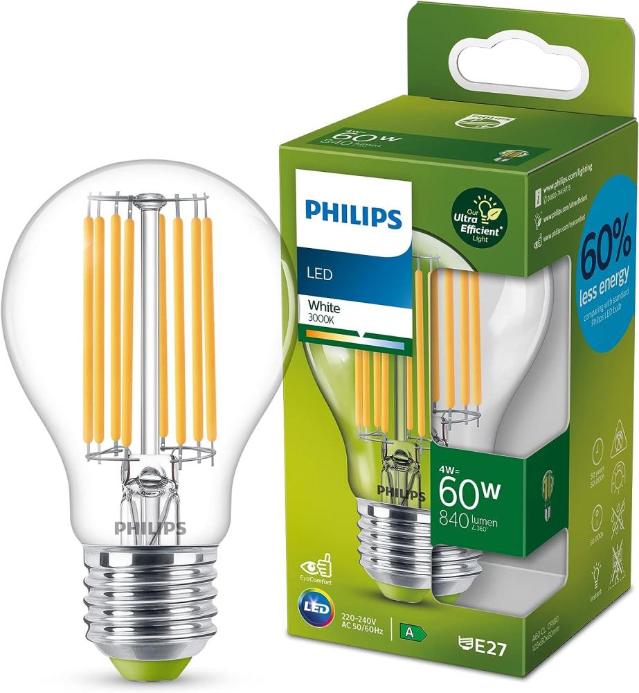 Philips LED-Lampe Standard A60 4W/830 (60W) Frosted E27 Bild 1