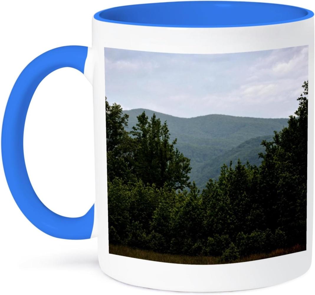 3dRose Cades Cove ist eine Szene in der Smokey Mountains-Two Ton Tasse, Keramik, Blau, 10,2 x 7,62 x 9,52 cm Bild 1