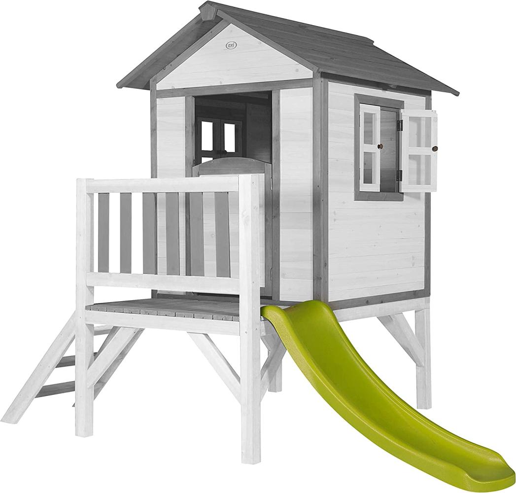 Sunny 'Lodge XL' Spielhaus, ab 2 Jahren, 190 x 260 x 167 cm, Holz, mit Rutsche, weiß/grau Bild 1