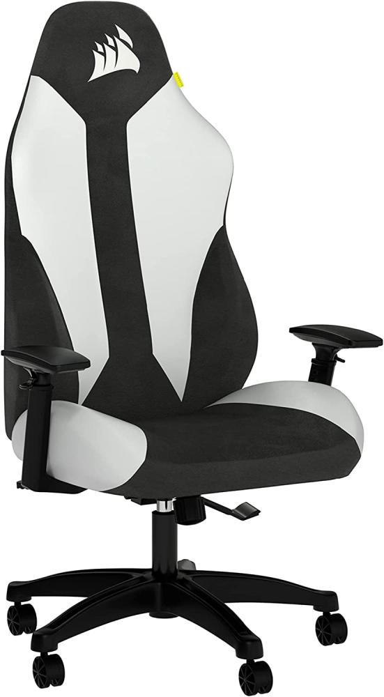 Corsair TC70 Remix Gaming-Stuhl (Entspannte Passung, Bezug aus Kunstleder und Weichem Stoff, Integrierte Lendenstütze aus Schaumstoff, Vielseitig Verstellbare Armlehnen, Leicht zu Montieren), Weiß Bild 1