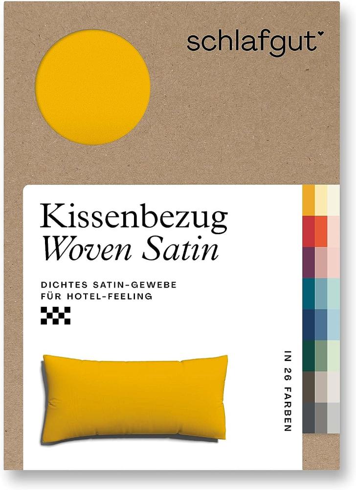 Schlafgut Woven Satin Bettwäsche|Kissenbezug einzeln 40x80 cm| yellow-deep Bild 1