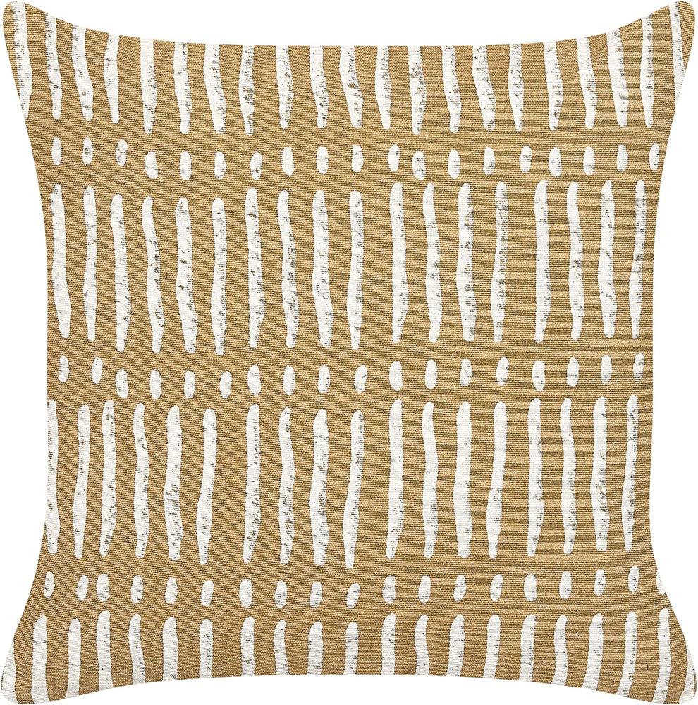 Dekokissen Streifenmuster Baumwolle sandbeige weiß 45 x 45 cm SALIX Bild 1