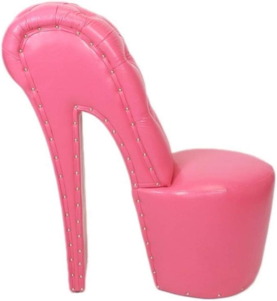 Casa Padrino High Heel Sessel mit Dekosteinen Rosa Luxus Design - Designer Sessel - Club Möbel - Schuh Stuhl Sessel Bild 1