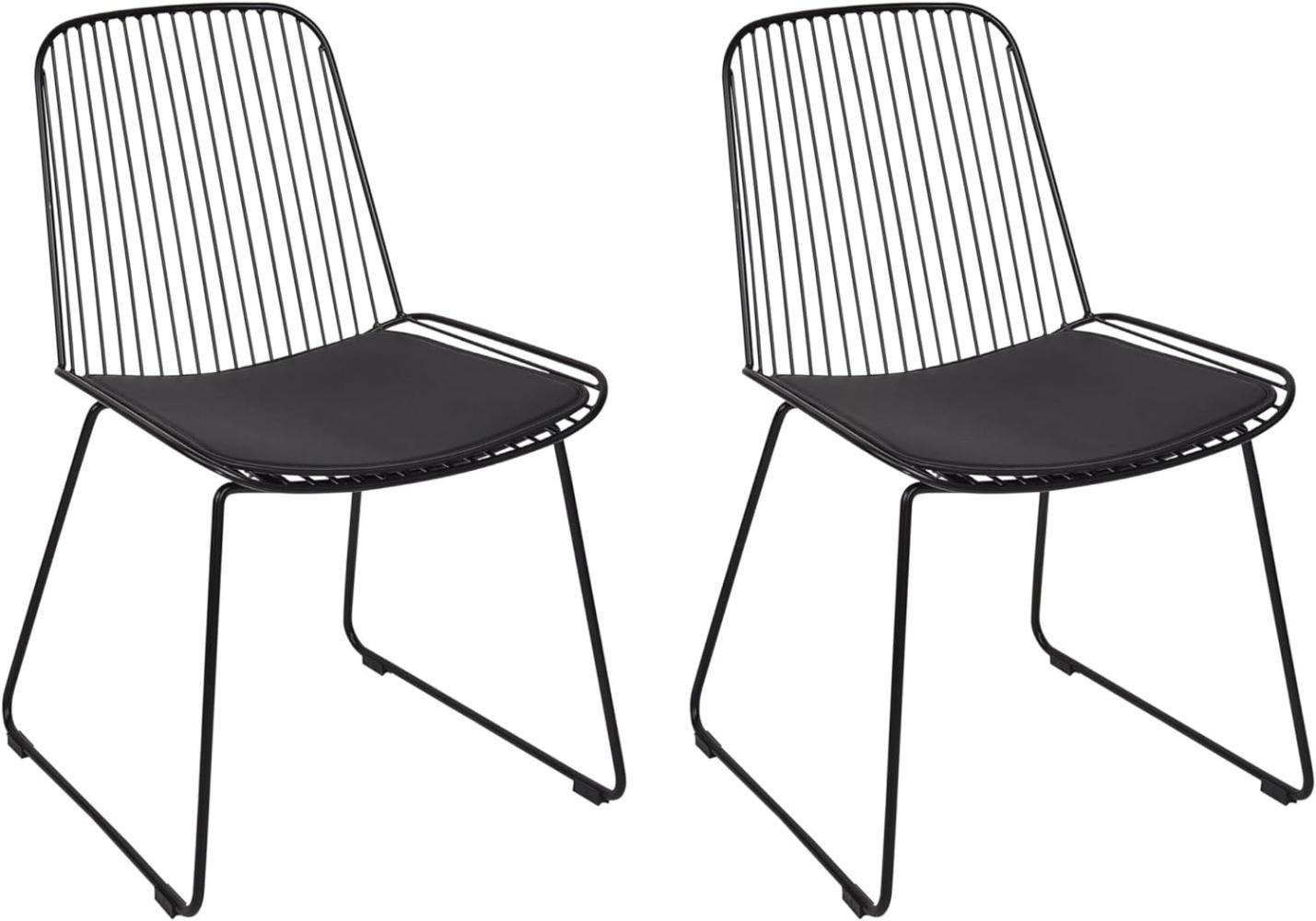 Metallstuhl schwarz mit Kunstleder-Sitz 2er Set PENSACOLA Bild 1