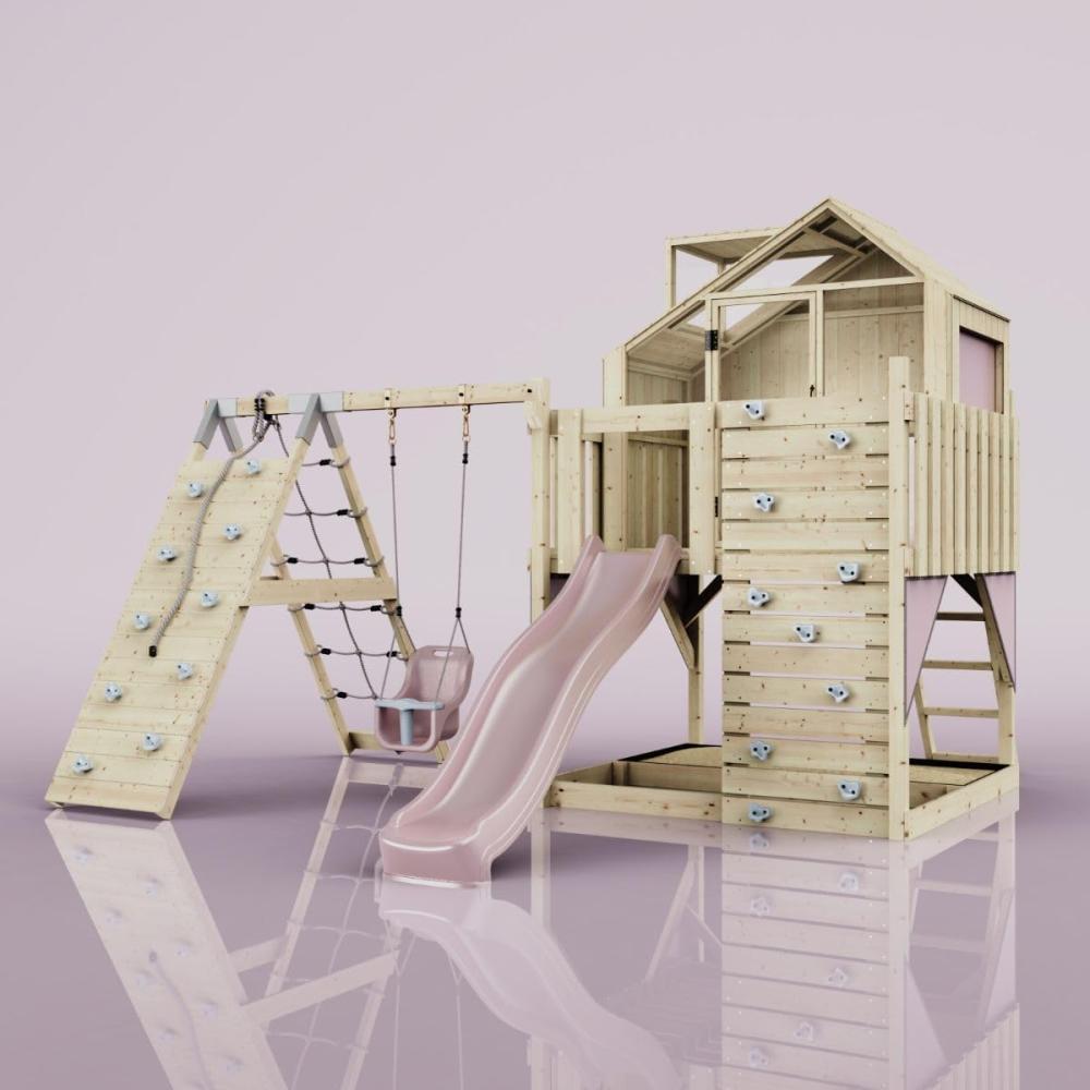PolarPlay Spielturm Anika aus Holz in Rosa Bild 1