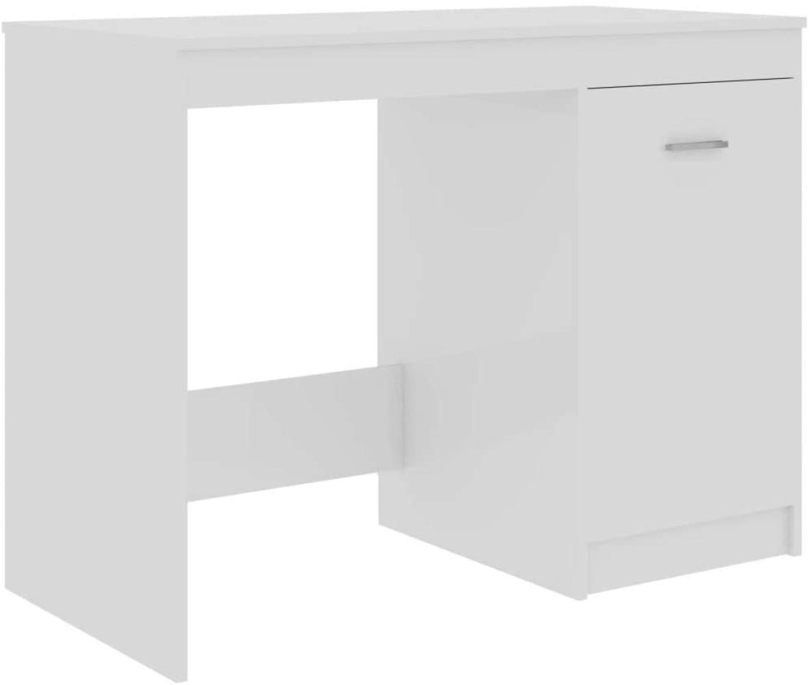 vidaXL Schreibtisch, Spanplatte Hochglanz-Weiß, 100 × 50 × 76 cm [801802] Bild 1