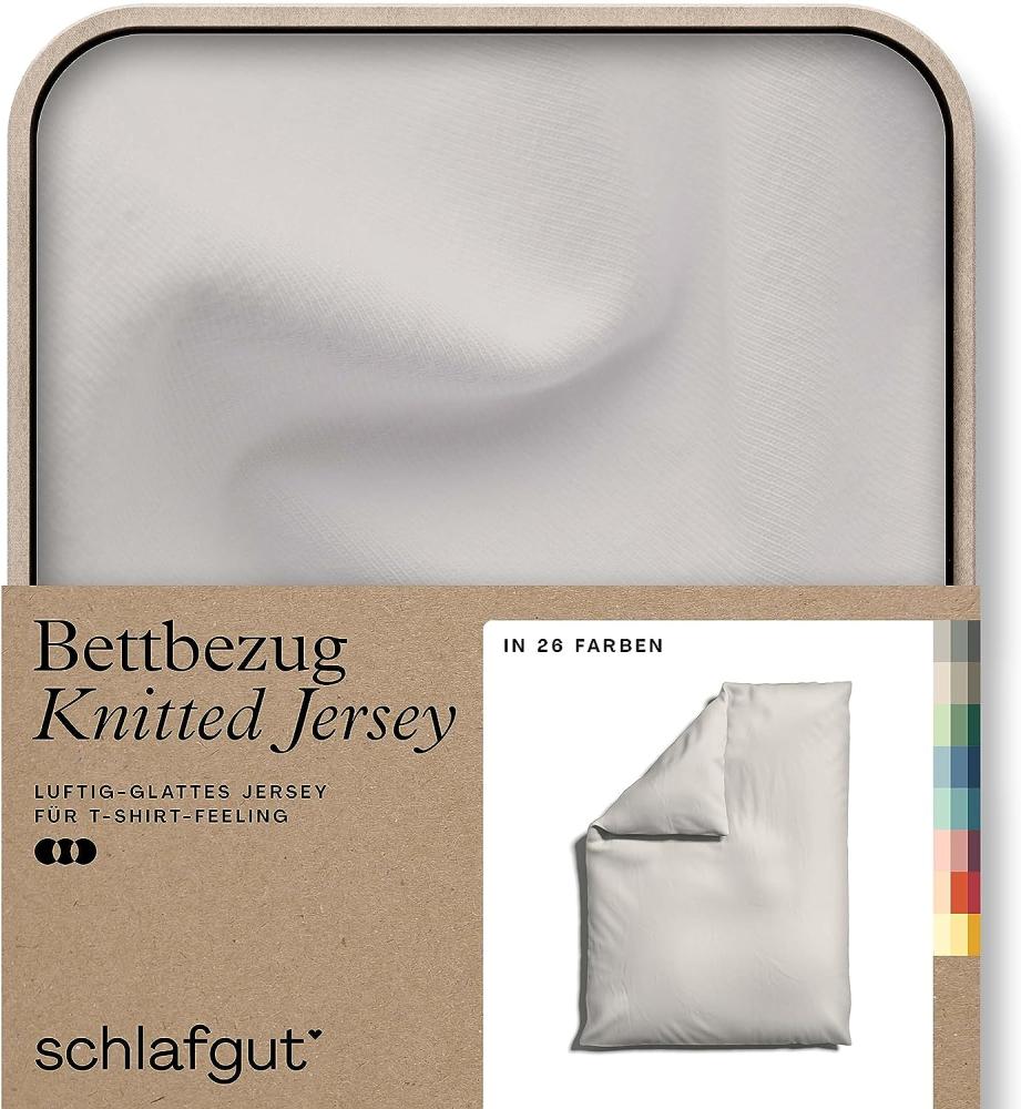 Schlafgut Knitted Jersey Bettwäsche | Bettbezug einzeln 155x220 cm | sand-light Bild 1