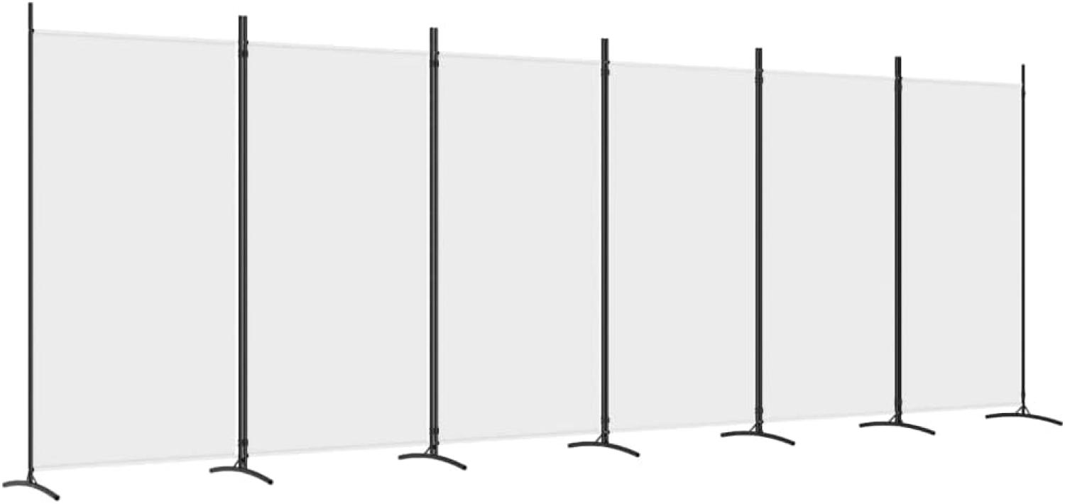 6-tlg. Paravent Weiß 520x180 cm Stoff Bild 1