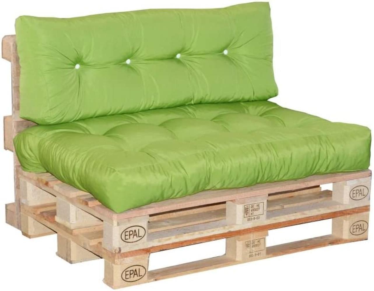 Doppler Paletten Sitzkissen ca. 120x80x15 cm fresh green, verstürzter Steg, 8x Knöpfe Bild 1