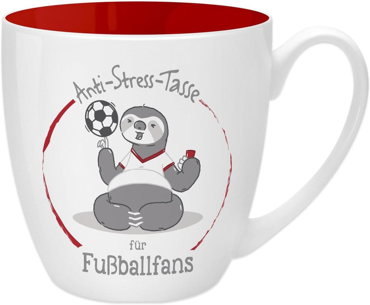 GRUSS & CO Anti-Stress-Tasse Motiv "Fußballfans" | Tasse mit Spruch, 45 cl, New Bone China | Geschenk Fußball | 45516 Bild 1