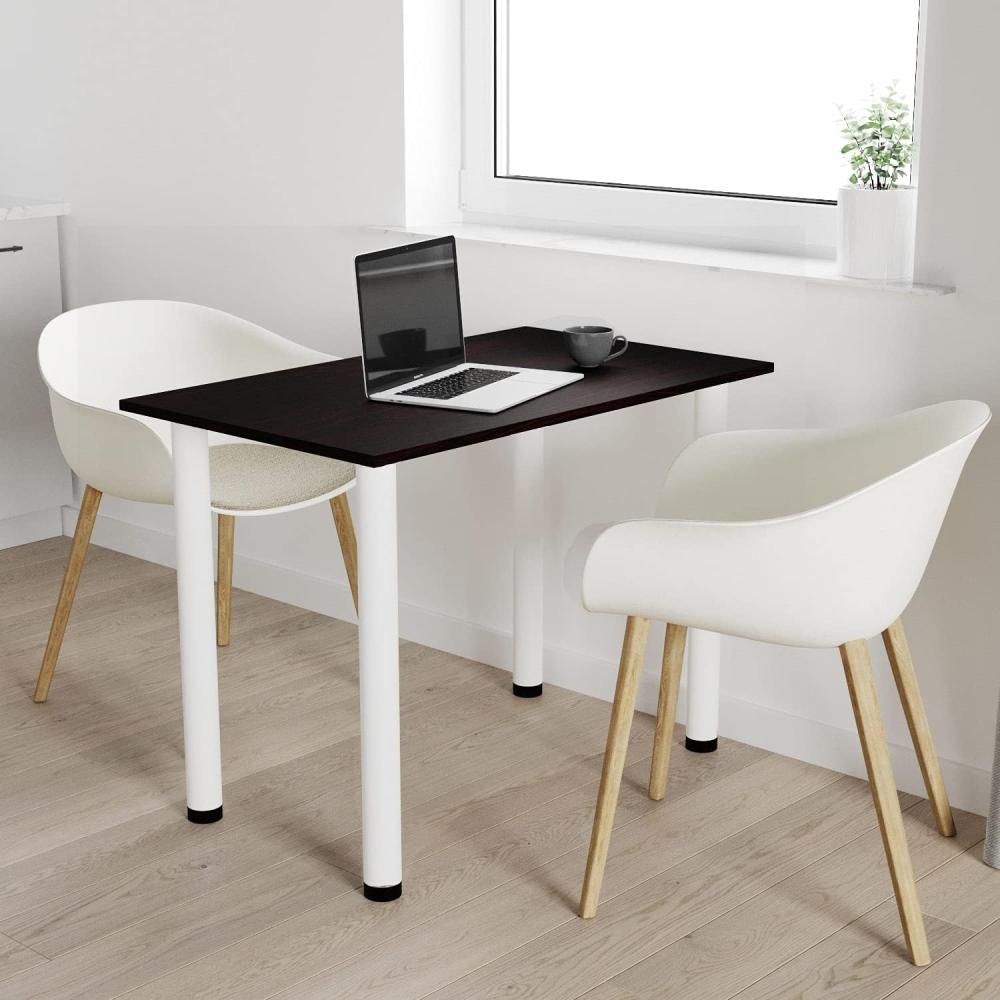60x40 | Esszimmertisch - Esstisch - Tisch mit weißen Beinen - Küchentisch - Bürotisch | WENGE Bild 1