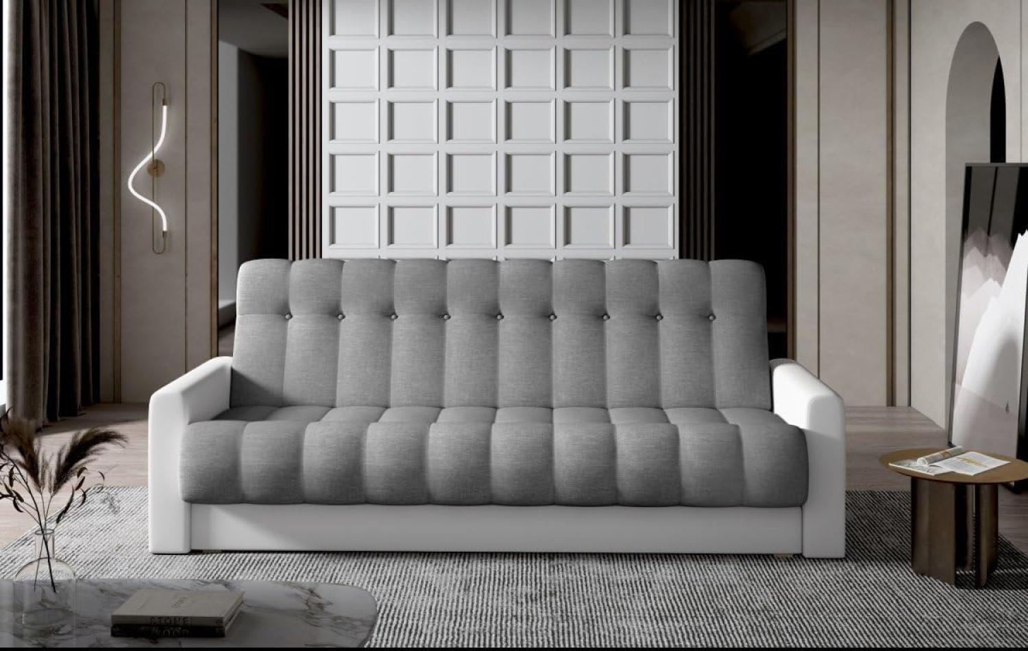 Designer Sofa Vido mit Schlaf- und Klappfunktion Weiß/Grau Bild 1