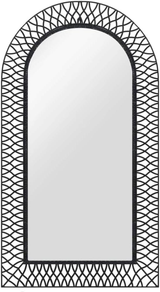vidaXL Wandspiegel gewölbt 60 x 110 cm Schwarz Bild 1