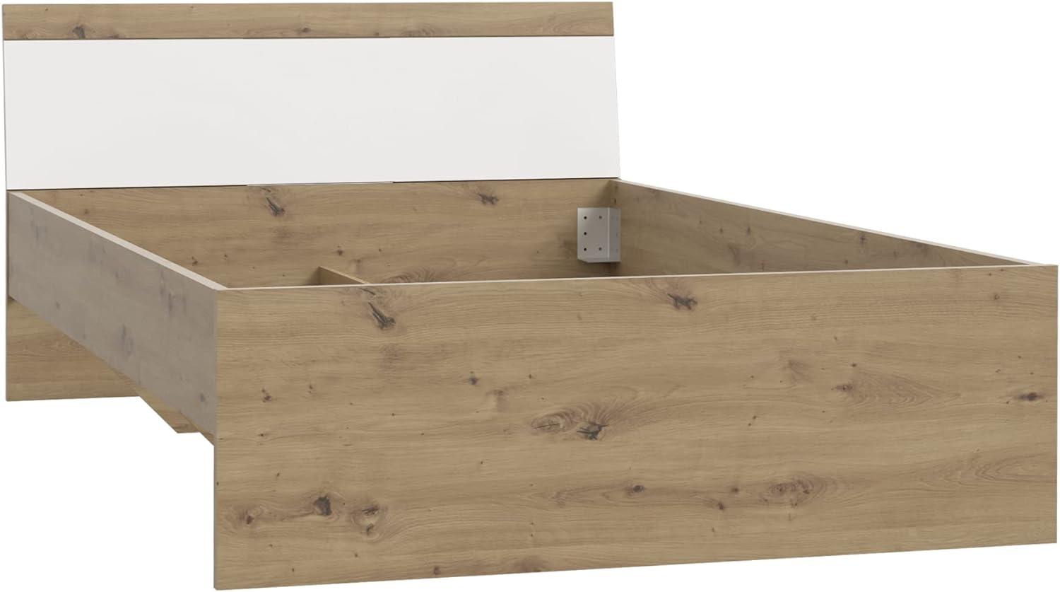 FORTE Arkina Bett, Holzwerkstoff, Braun/Weiß, 125,3 x 76,8 x 210 cm Bild 1