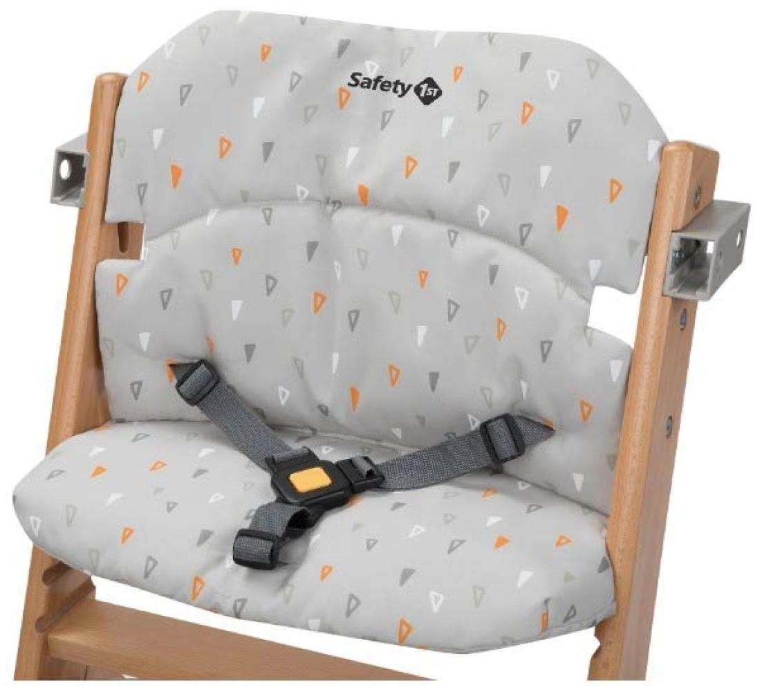 Safety 1st 2003191000 Timba Comfort Cushion, Hochstuhl-Sitzkissen, schnelle und einfache Befestigung, waschbar, bietet dem Kind noch mehr Komfort, warm grau Bild 1