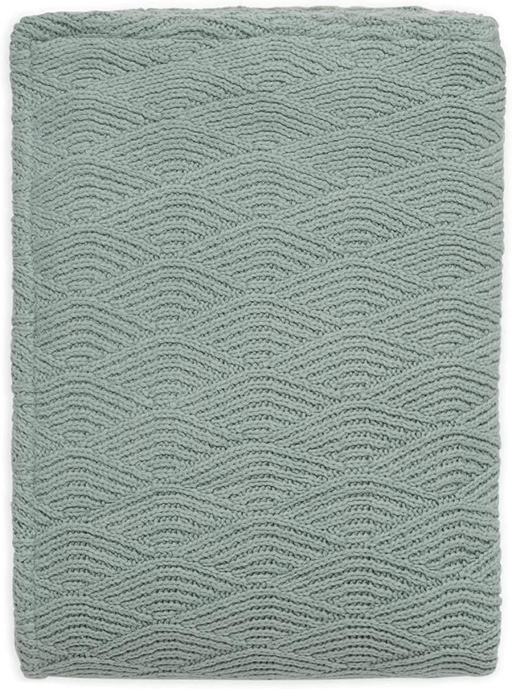 Jollein Strickdecke Babydecke 75x100 cm River knit ash green corale fleece Bild 1