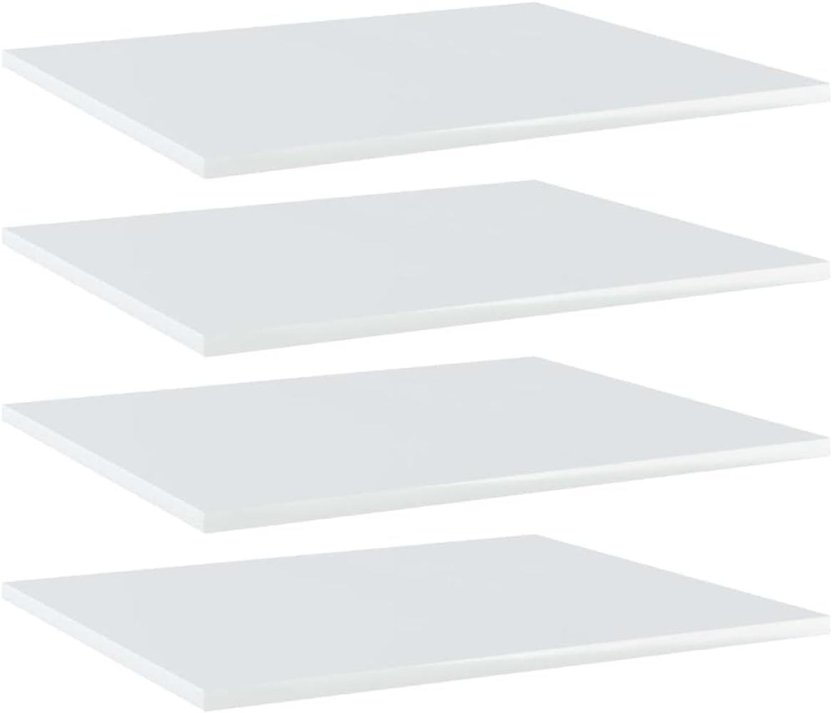 vidaXL Bücherregal-Bretter 4 Stk. Hochglanz-Weiß 60x50x1,5 cm Bild 1
