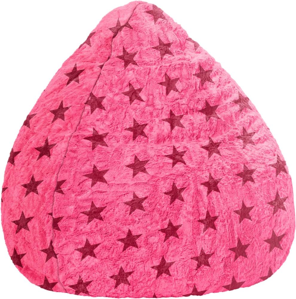 Sitting Point Sitzsack Fluffy Stars XL pink Sterne Bild 1