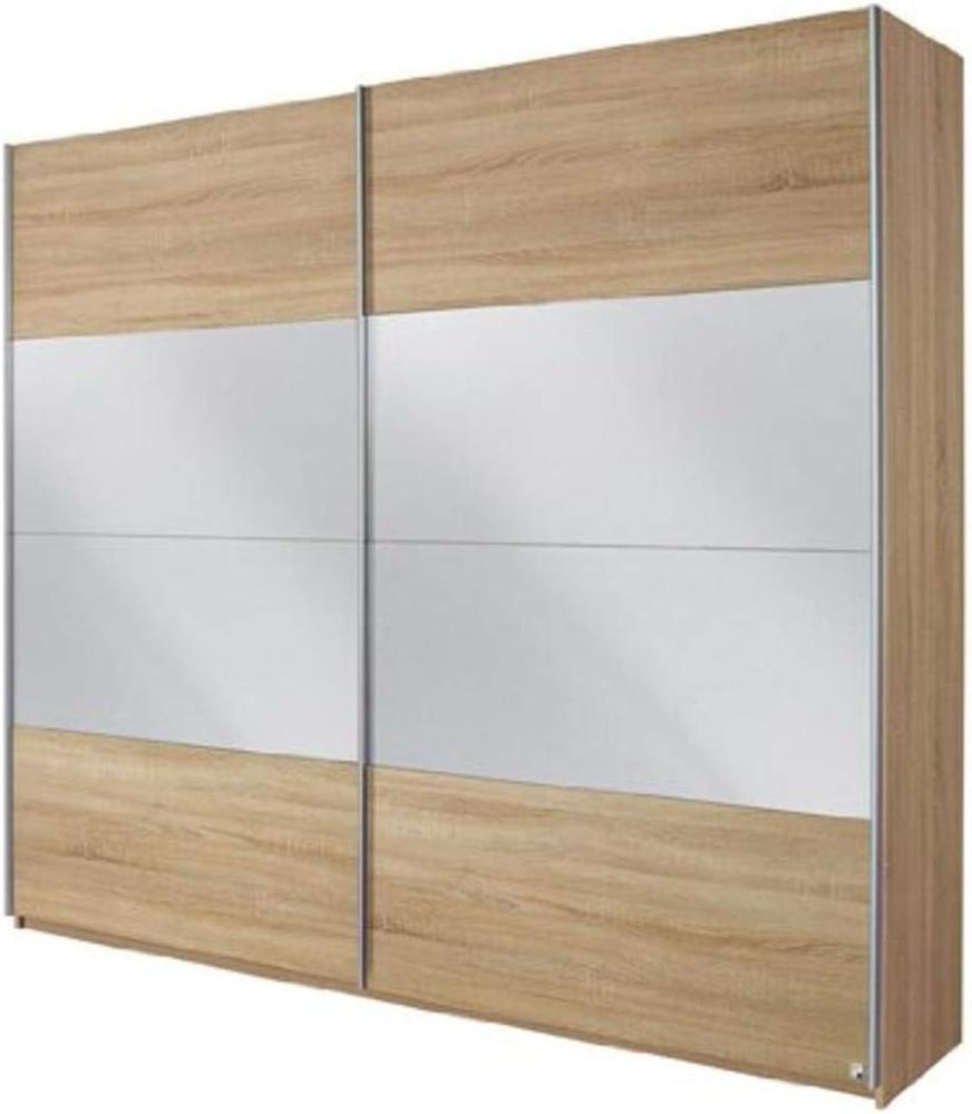 Rauch Schwebetürenschrank mit Spiegel 2-türig, Eiche Sonoma Nachbildung, BxHxT 136x210x62 cm Bild 1