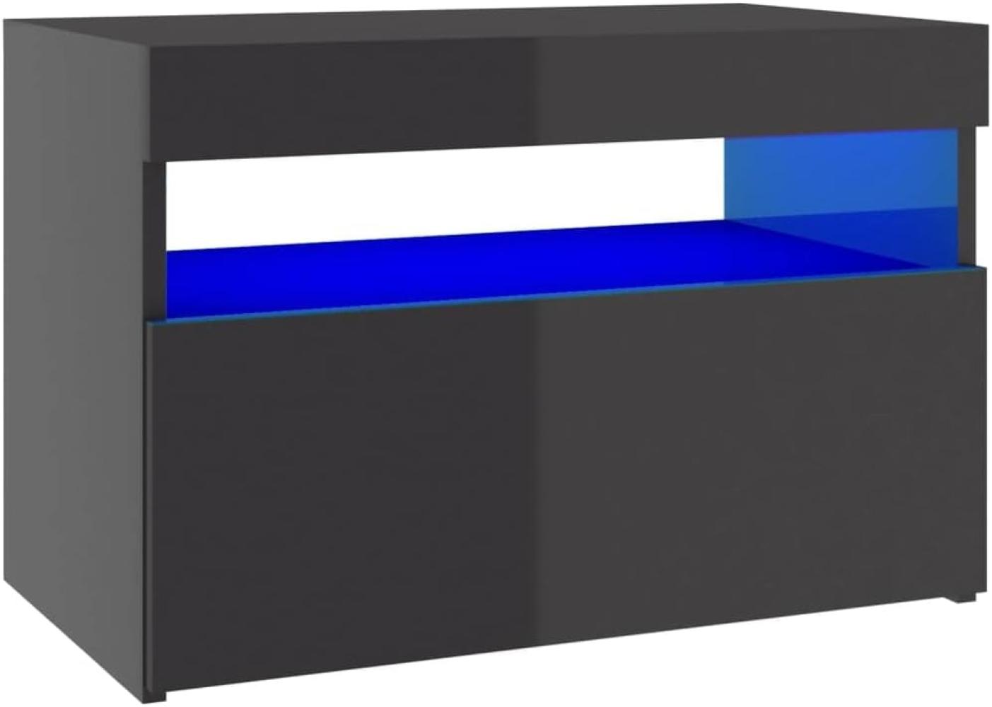 TV-Schrank mit LED-Leuchten Hochglanz-Grau 60x35x40 cm Bild 1