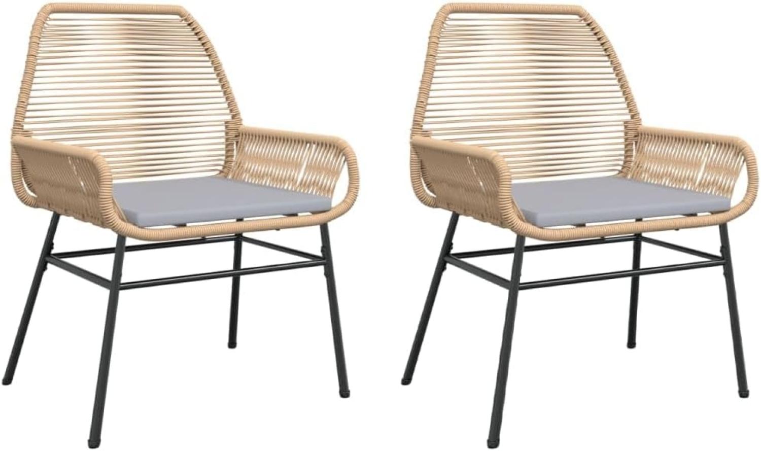 Gartenstühle 2 Stk. mit Kissen Braun Poly Rattan 369096 Bild 1