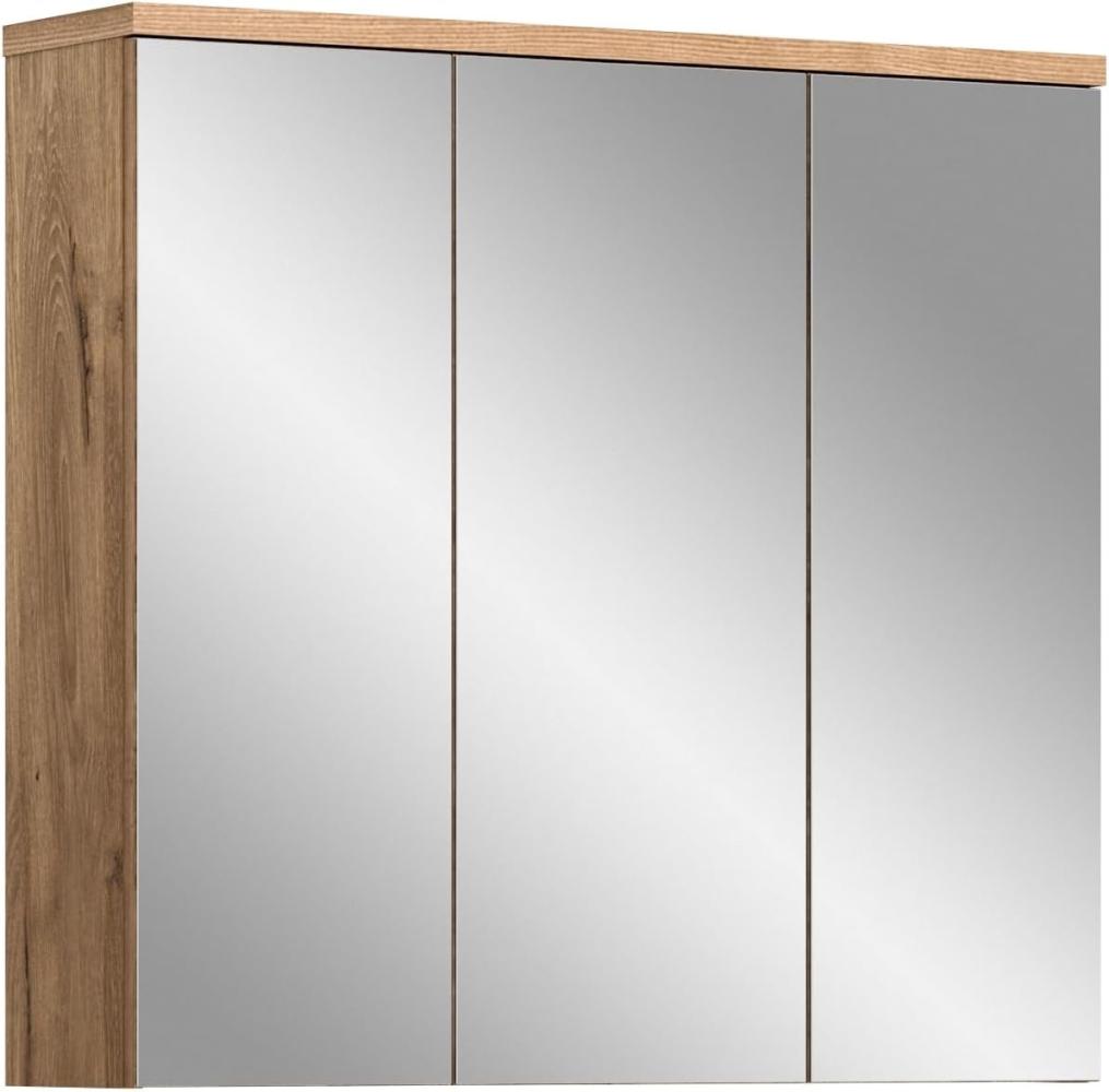 Badezimmerspiegelschrank >Grado< in nox oak/spiegel - 80x75x20cm (BxHxT) Bild 1