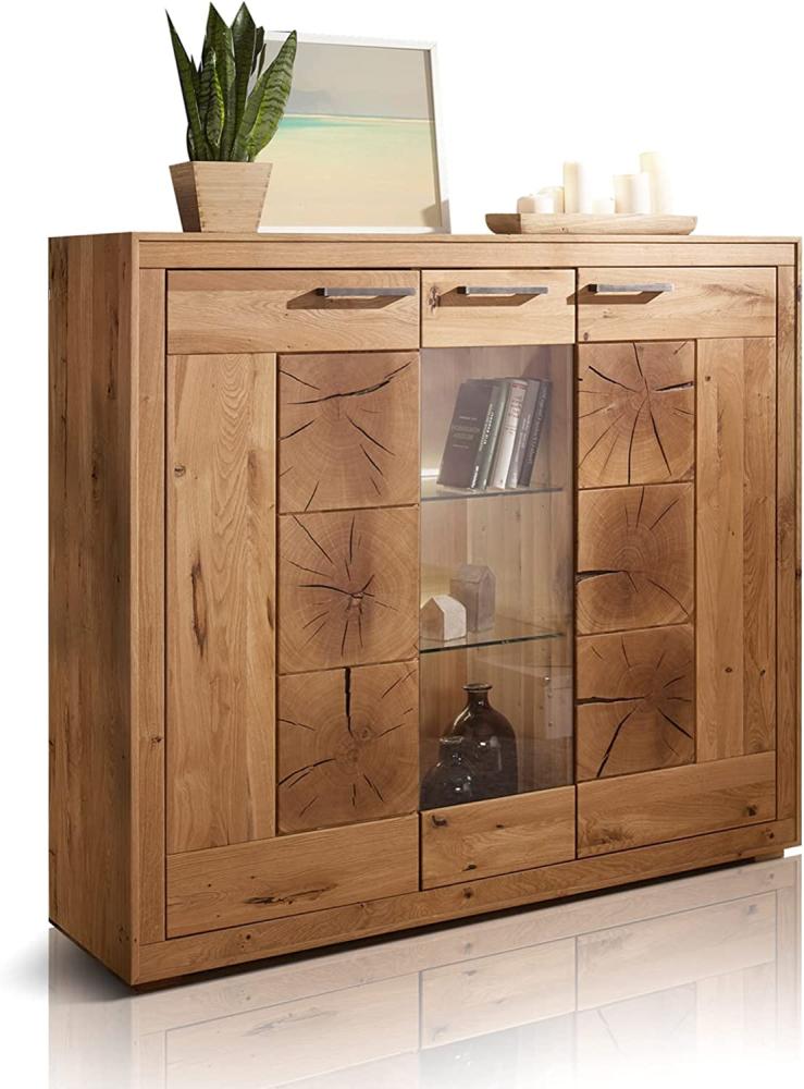 Möbel-Eins WINSTON II Highboard, Material Massivholz, Wildeiche geölt Bild 1