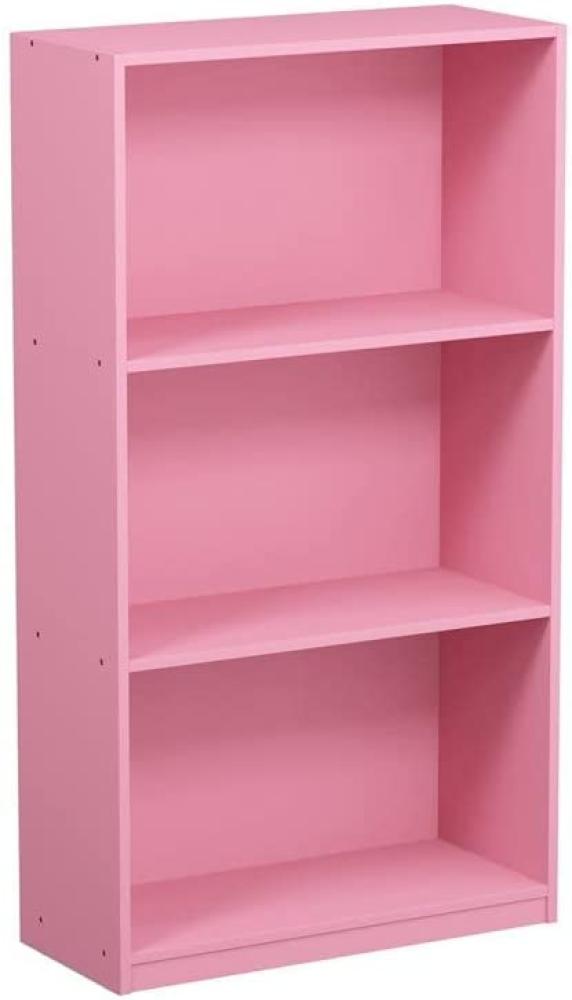 Furinno Basic Bücherregal mit 3 Fächern, Aufbewahrungsregal, holz, Rosa, 23. 5 x 55. 25 x 100. 33 cm Bild 1