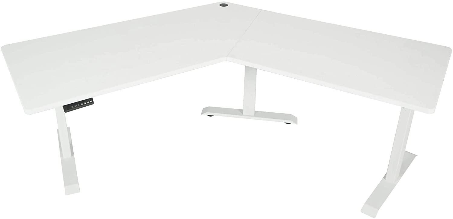 Schreibtisch HWC-D40, Computertisch, 120° elektrisch höhenverstellbar ~ weiß, weiß Bild 1