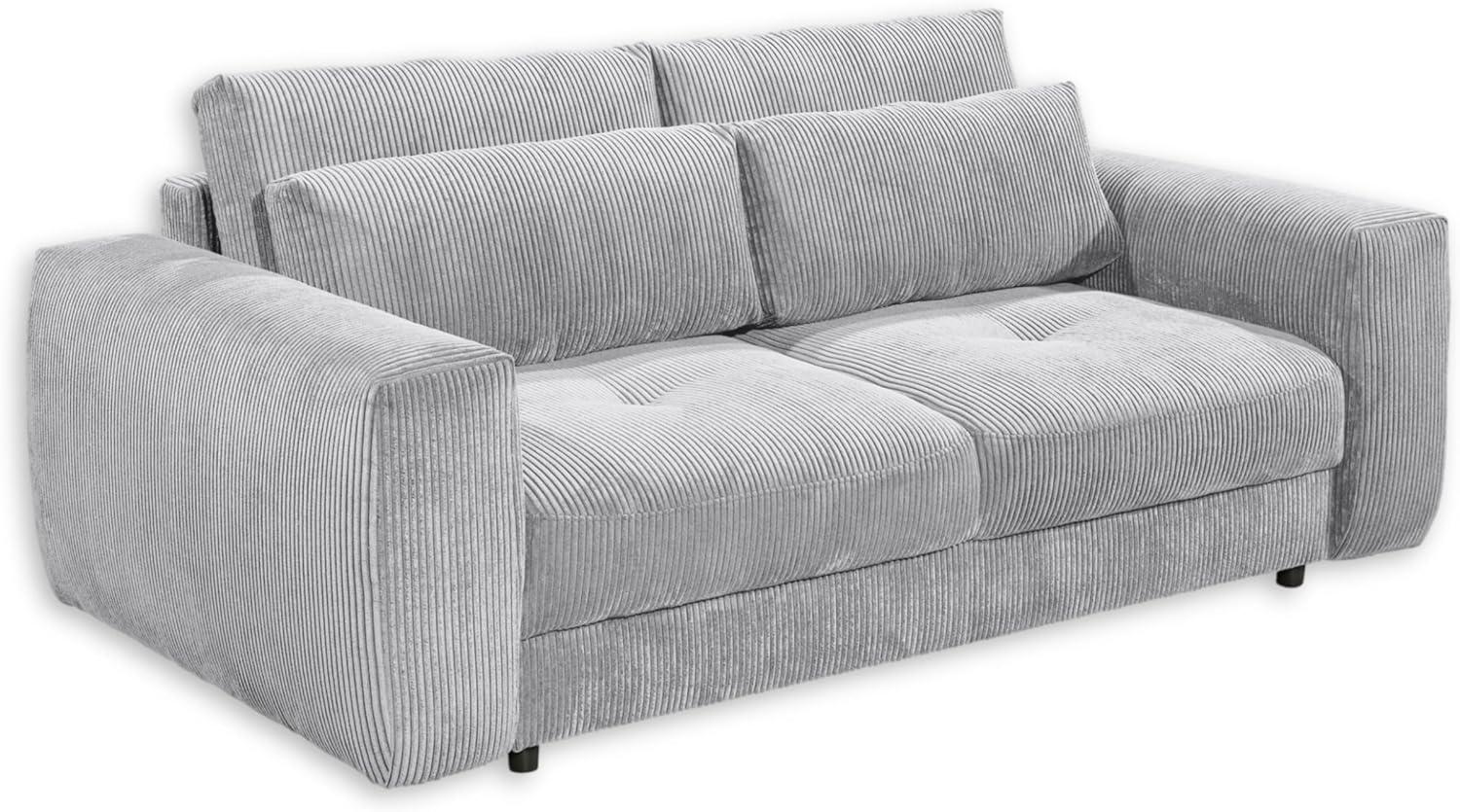BARURA Big Sofa in Cord-Optik, Dove - Bequeme Wohnzimmer Couch - 214 x 90 (74) х 112 cm (B/H/T) Bild 1