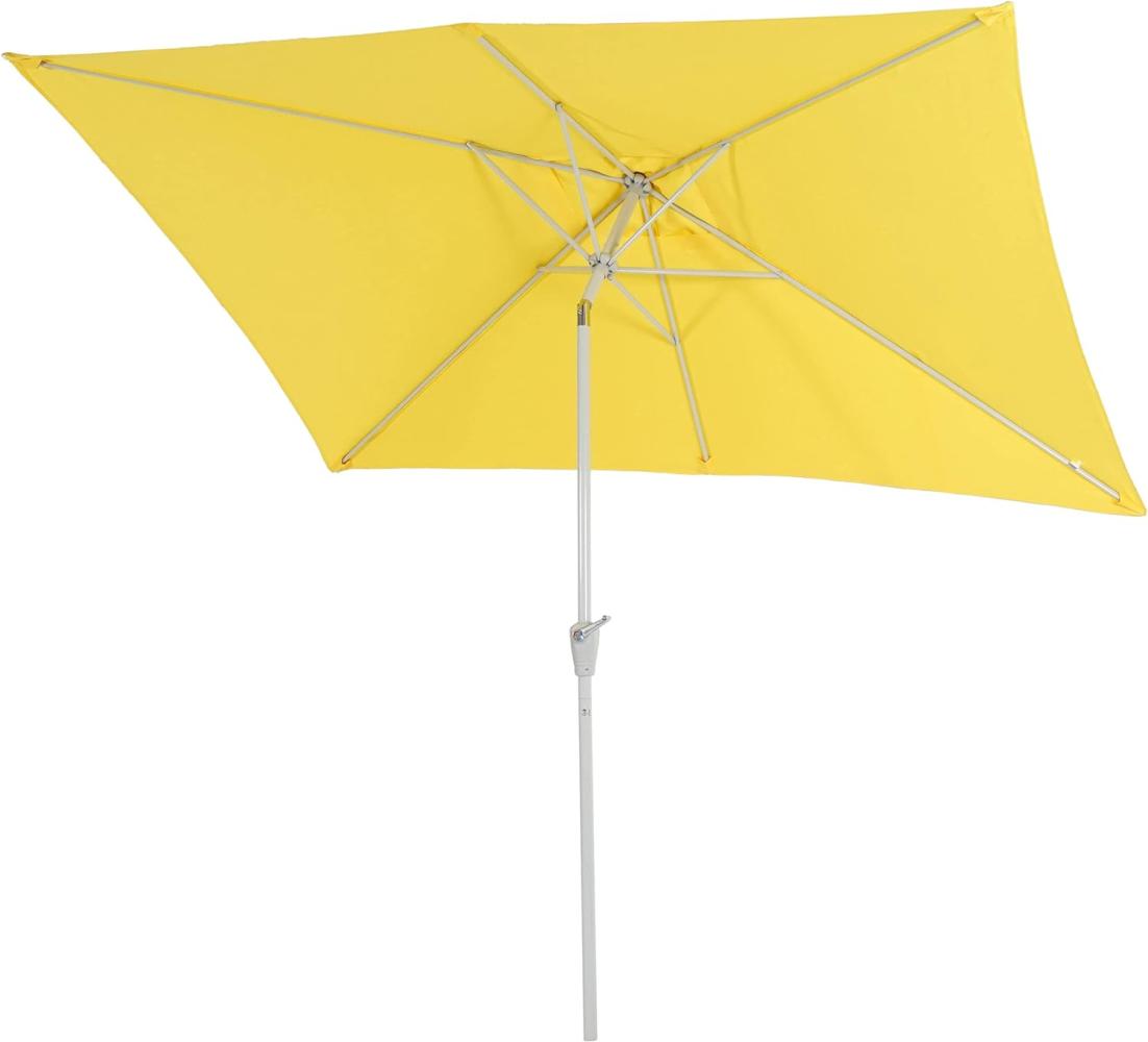 Sonnenschirm N23, Gartenschirm, 2x3m rechteckig neigbar, Polyester/Alu 4,5kg UV-Schutz 50+ ~ gelb Bild 1