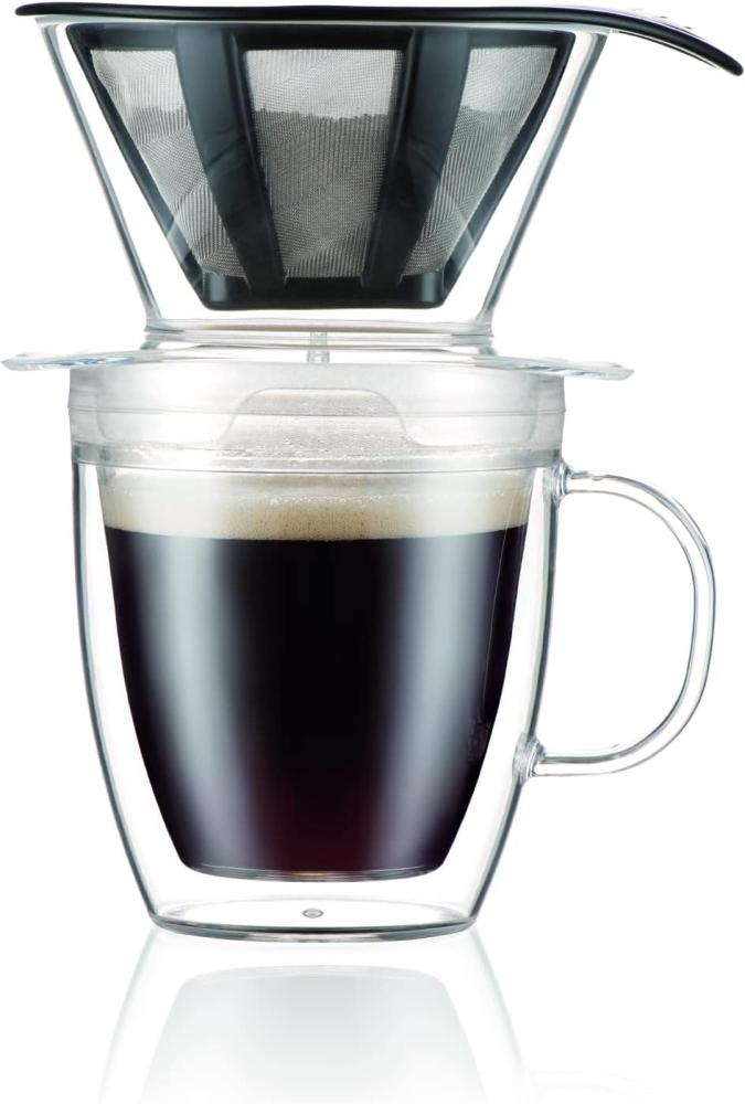 Bodum Kaffee-Tropfer und doppelwandige Tasse 0,3 L Pour Over Transparent Bild 1