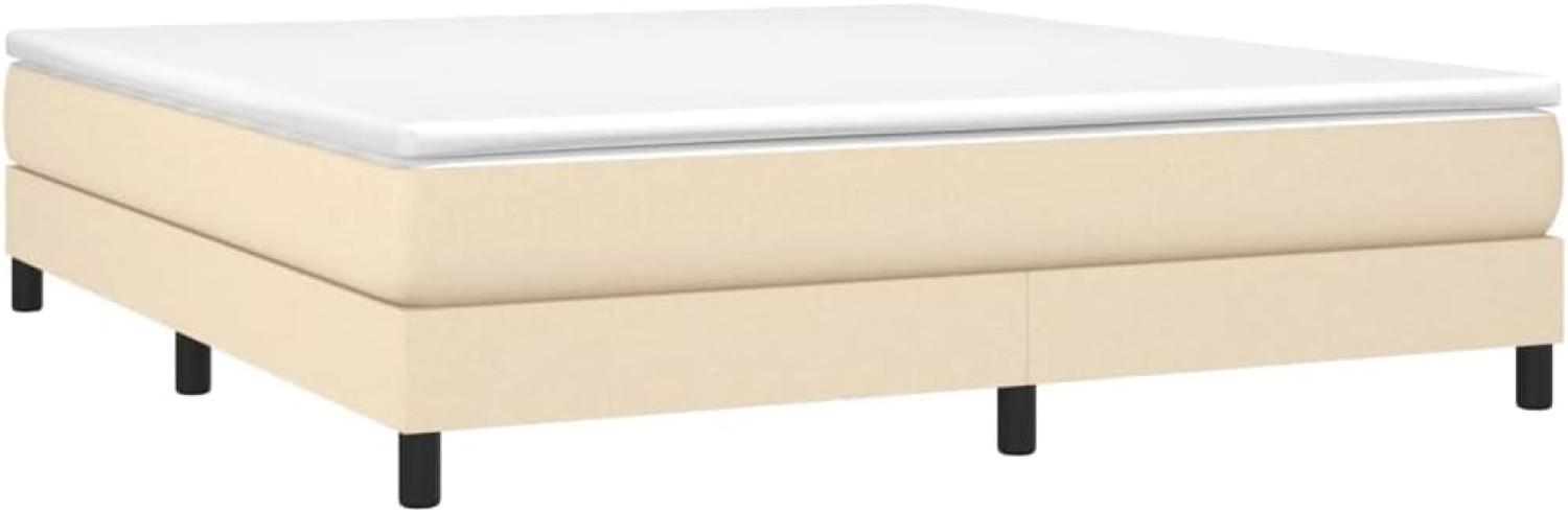 Boxspringbett Stoff Creme 160 x 200 cm Bild 1