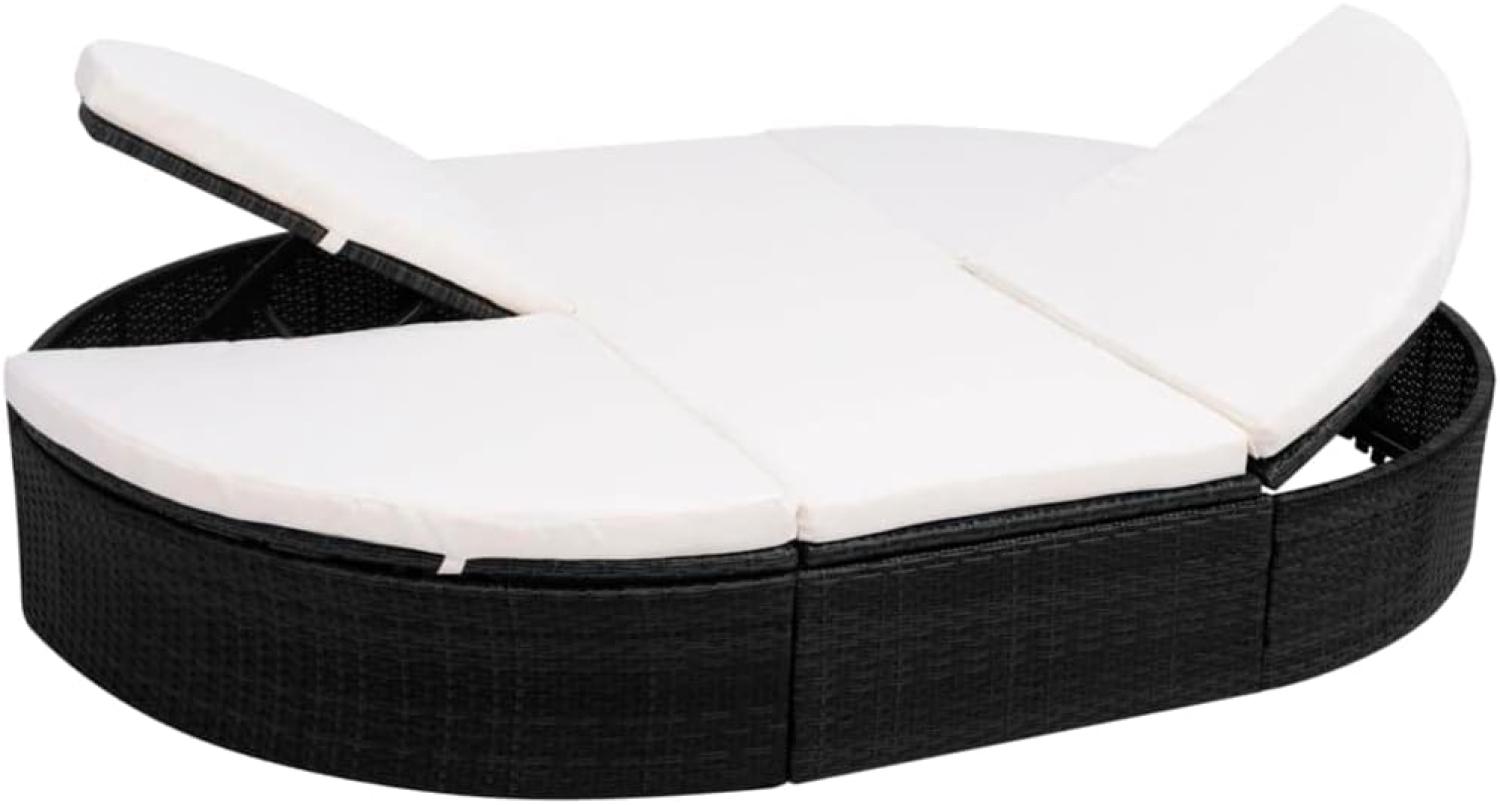 vidaXL Outdoor-Loungebett mit Kissen Poly Rattan Schwarz 42940 Bild 1