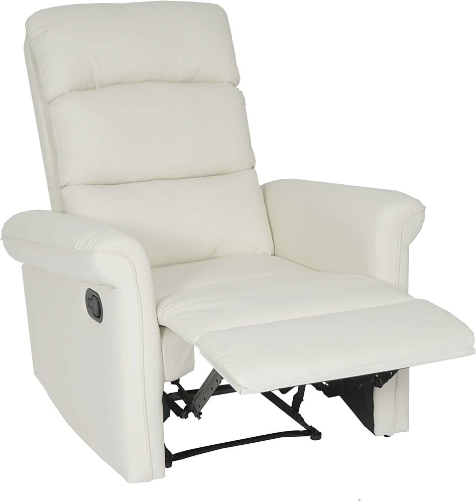 Fernsehsessel HWC-J96, Relaxsessel Sessel Liegesessel, Liegefunktion verstellbar Kunstleder ~ creme-weiß Bild 1