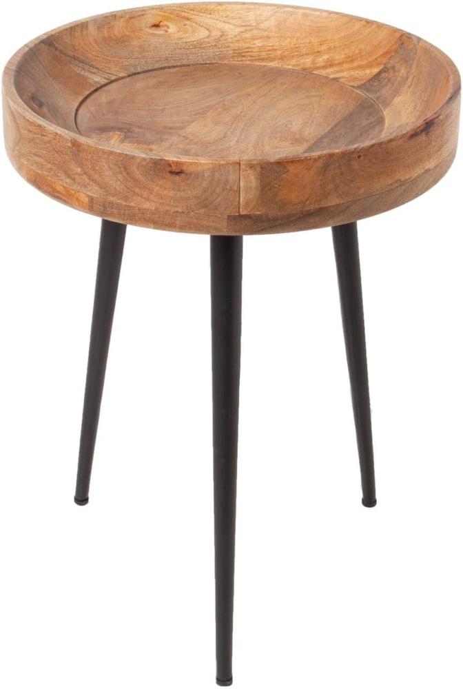 invicta INTERIOR Eleganter Beistelltisch Pure Nature 35cm Mangoholz mit schwarzen Beinen Wohnzimmertisch Tisch Bild 1