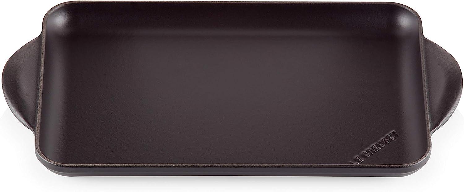 Le Creuset Gusseisen-Grillplatte, Rechteckig, 33 x 22 cm, Für alle Herdarten inkl. Induktion geeignet, Schwarz Bild 1