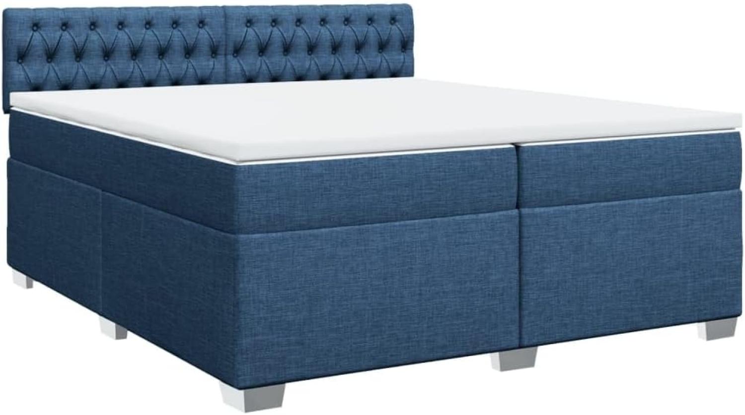 Boxspringbett mit Matratze Blau 200x200 cm Stoff 3286008 Bild 1