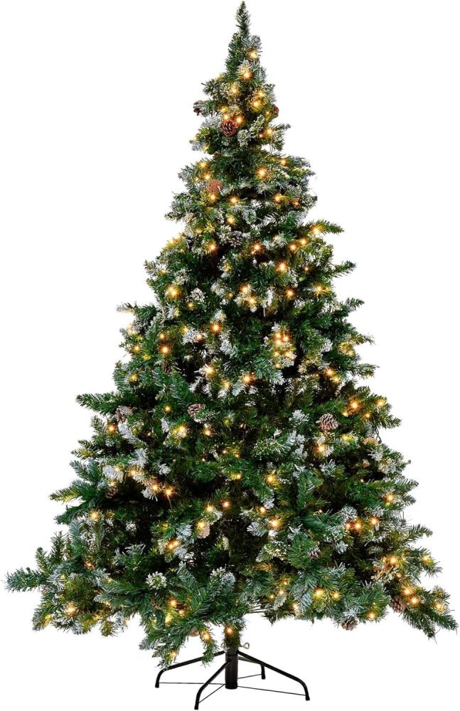 Künstlicher Weihnachtsbaum mit LED Beleuchtung Schnee bestreut 180 cm grün PALOMAR Bild 1