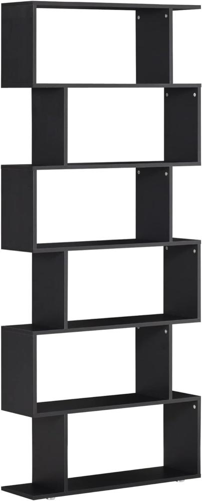 HOMCOM Standregal 6 Fächer CD DVD Raumteiler Wandregal Bücherregal Wandregal Büro Regal 80x24x191 cm Bild 1