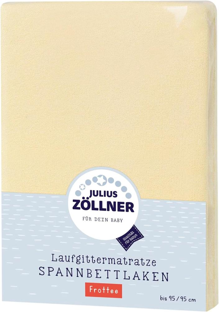 Julius Zöllner 8390349810 Frottee Spanntuch, passend für Laufgittermatratzen 68 x 90 bis 100 x 100 cm, Vanille Bild 1