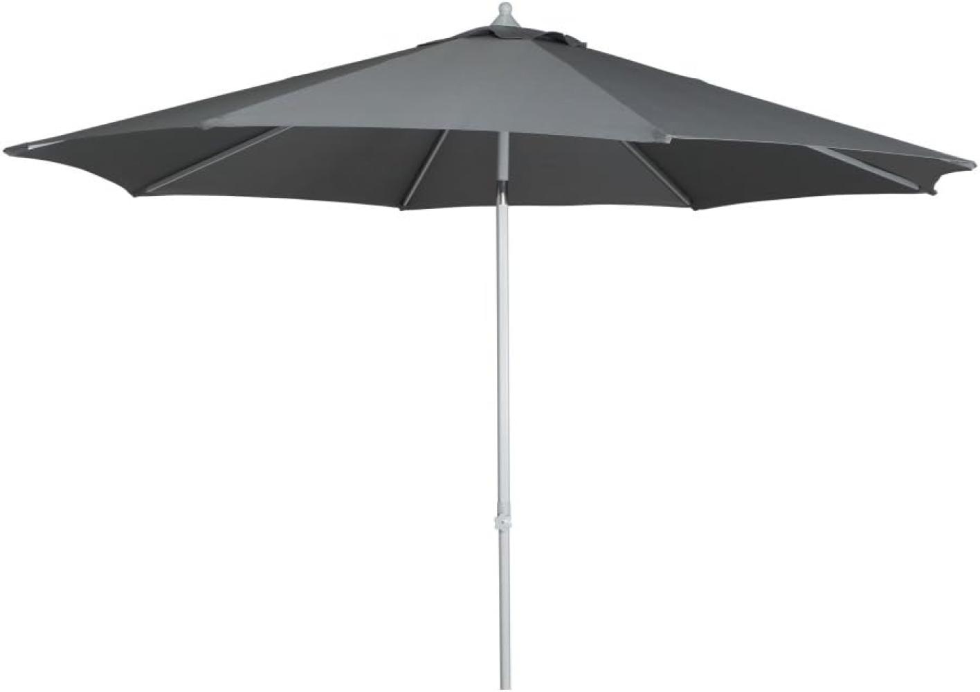 SIENA GARDEN Push Pro Mittelstockschirm silber/grau Ø 300cm Gestell Alu silber, Streben Stahl, Bezug 100% Polyester, 180g/m² grau, Lichtschutzfaktor UPF 50+ Bild 1