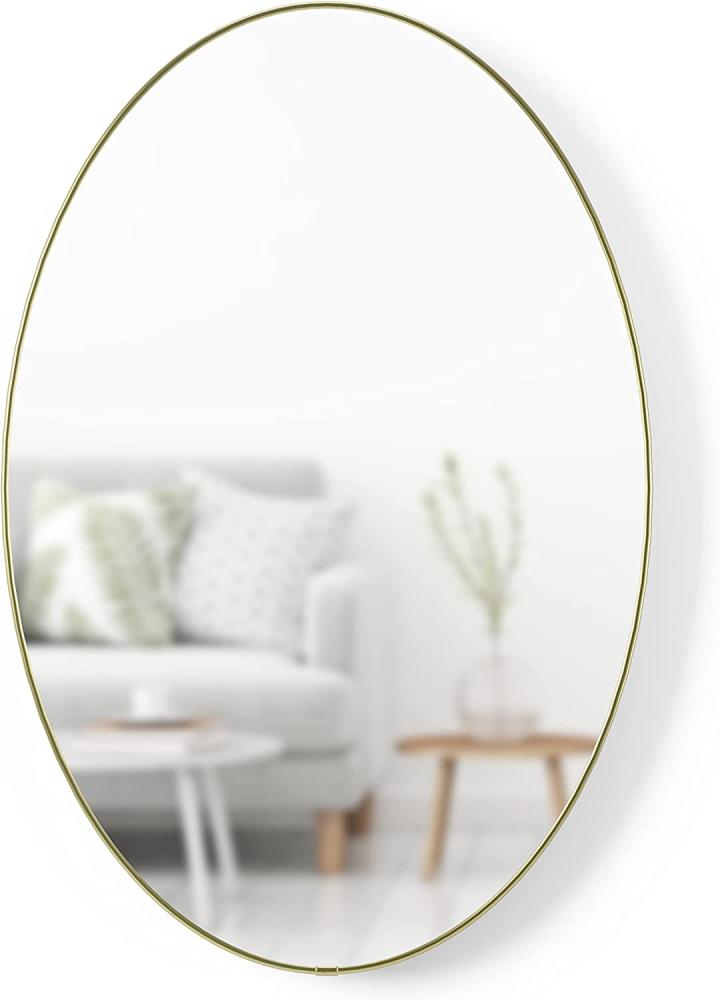 Umbra Hubba Wandspiegel Oval, Wand Spiegel, Dekospiegel, Spiegelglas, Messing, 61 x 91 cm, 1018528-104 Bild 1