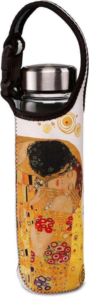 Goebel Trinkflasche Gustav Klimt - Der Kuss, Glasflasche mit Neoprenhülle, Artis Orbis, Glas-Kombi, Bunt, 700 ml, 67061491 Bild 1